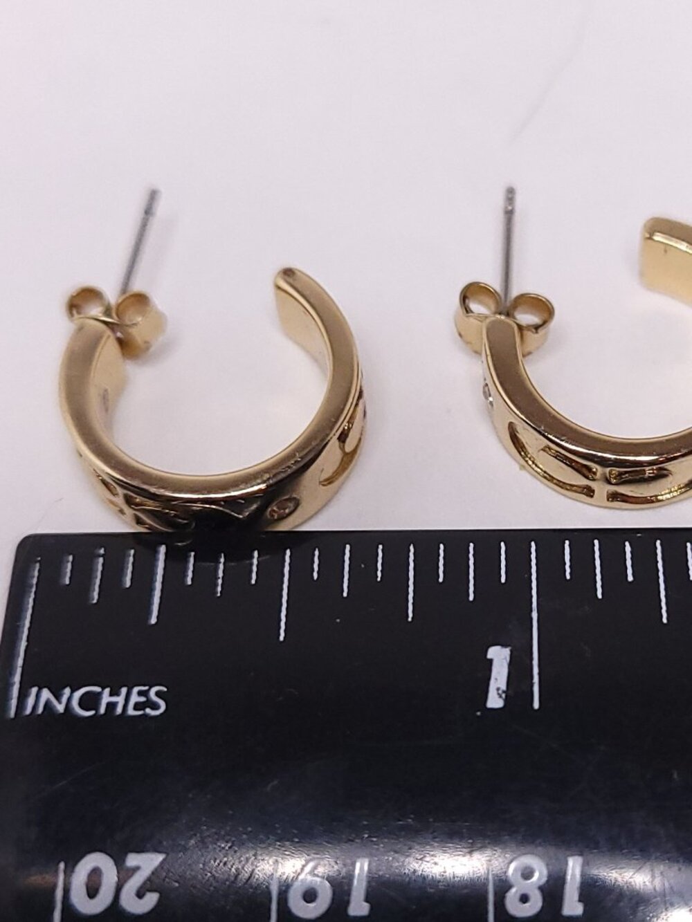 Gold Tone Cuff Coach Earrings - Picture 7 of 7